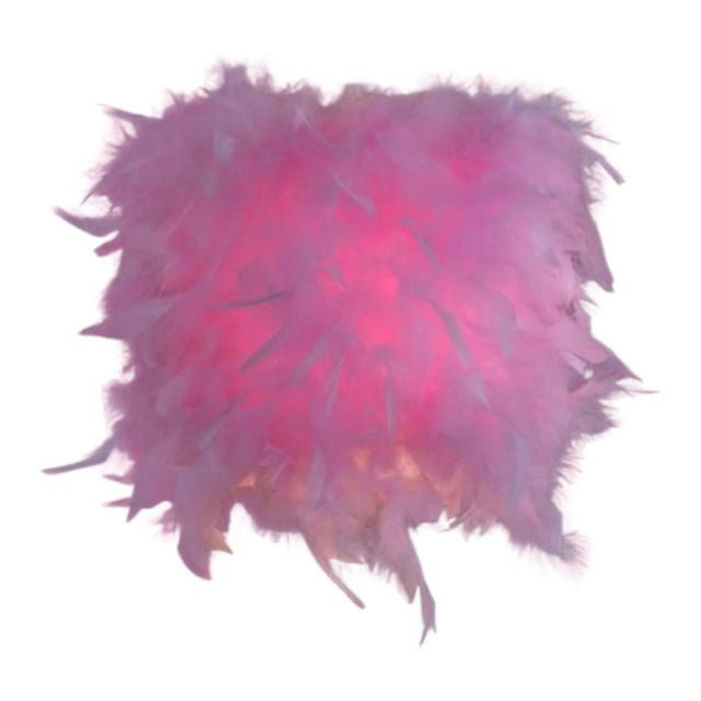 TISHITA Feather Lamp Shade, Minimalist Lamp Shade, Ceiling Pendant Light Cover for Home, Pink S