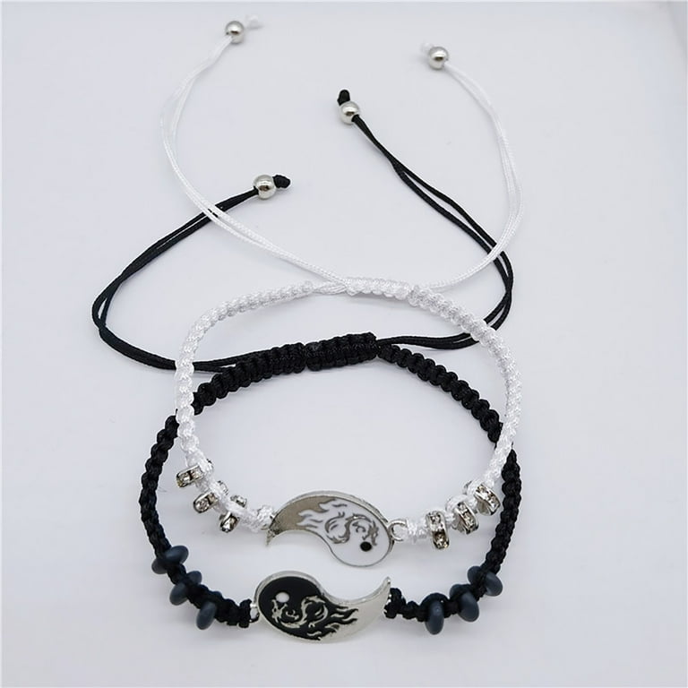 Miyuadkai Bracelets Friend Bracelets 2 Matching Yin And Yangs Rope