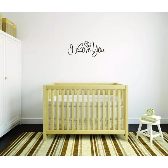 I Love You Vinyl Wall Decal for Home - LAlways & Forever Laughs Love Adore Cute Wall Décor Bedroom Living Room Entry - Removable High Tact - Size: 8 In x 20 In