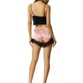 thumbnail image 3 of INSPIRE CHIC Womens Satin Shorts 3 Pieces Lace Elastic Waist Pajama Shorts Multi Color XS, 3 of 5