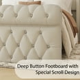 thumbnail image 6 of VIPLOV King Upholstered Sleigh Bed Frame with 52" Tall Wingback Headboard, Noise-Free, 2 Package in All, Cream, 6 of 6