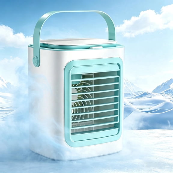 Portable Air Conditioners, Evaporative Air Cooler,Personal Air Cooling Fans That Blow Cold Air for Room & Office Desk Outdoors Travel, Aire Acondicionado Portatil, White