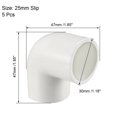 thumbnail image 2 of Unique Bargains 25mm Slip 90 Degree PVC Pipe Fitting Elbow Coupling Connector 5 Pcs, 2 of 4