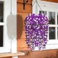 thumbnail image 2 of Artificial Hanging Morning Glory Flowers for Outdoor Decor UV Resistant Fake Hanging Plant Wall Basket Faux Vine Plant for Porch Patio Balcony Garden Farmhouse Planter Decor Yellow 75cm Rod, 2 of 6