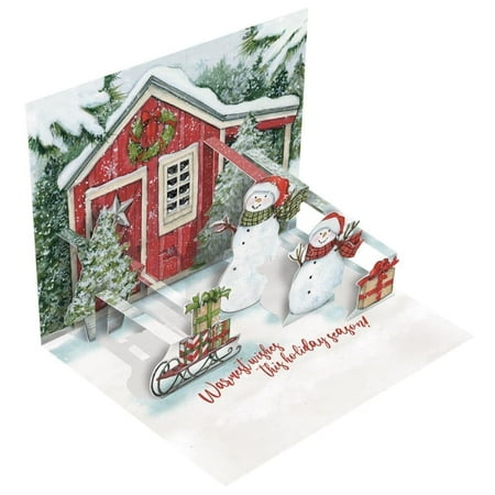 Lang Companies, Snowman's Farmhouse Popup Card