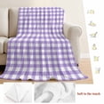 thumbnail image 5 of Purple Blanket Soft Cozy Warm Throw Blanket for Couch, Plush Fuzzy Flannel Fleece Blankets for Sofa, Country French Rustic Buffalo Plaid Modern Art Bed Blankets Lightweight Gifts for Women, 50"x60", 5 of 9