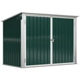 thumbnail image 1 of Outsunny Outdoor Steel Storage Shed Garbage Can Organizer Green, 1 of 10