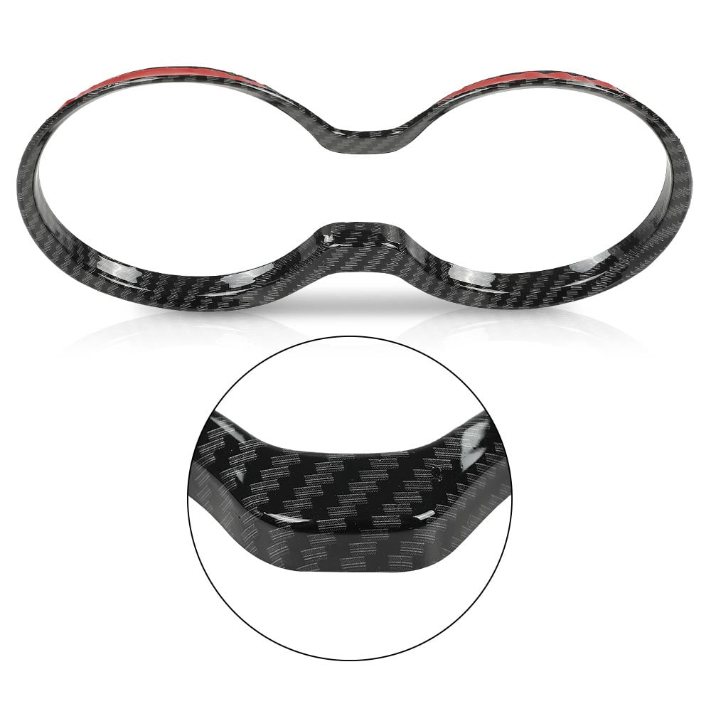 Gear Shift Cup Holder Cover Trim Bezel Black Carbon Fiber Fit for 2011-2021 Jeep Grand Cherokee Cup Holder Trim