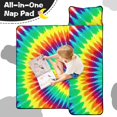 thumbnail image 4 of Red and Green Tie Dye Pattern Teens Toddler Nap Mat with Pillow, Sleeping Mat Bag for Preschool Daycare 60"x20", 4 of 6