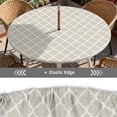 thumbnail image 3 of Outdoor Tablecloth with Umbrella Hole and Zipper Waterproof Round Fitted Tablecloth with Elastic Edge, Wipeable Outdoor Table Cover for Patio, Garden, Picnic Fits 36-65" Round Tables, 3 of 12