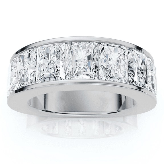 Pompeii 7Ct Lab Diamond Radiant Cut Men's Ring 14k Gold or Platinum (F/G,VS1-VS2)