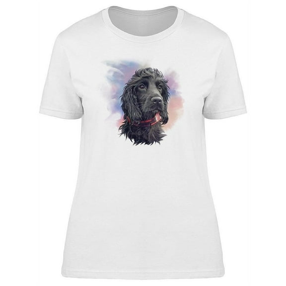Black Cocker Spaniel Art T-Shirt Women -Image by Shutterstock, Female Medium