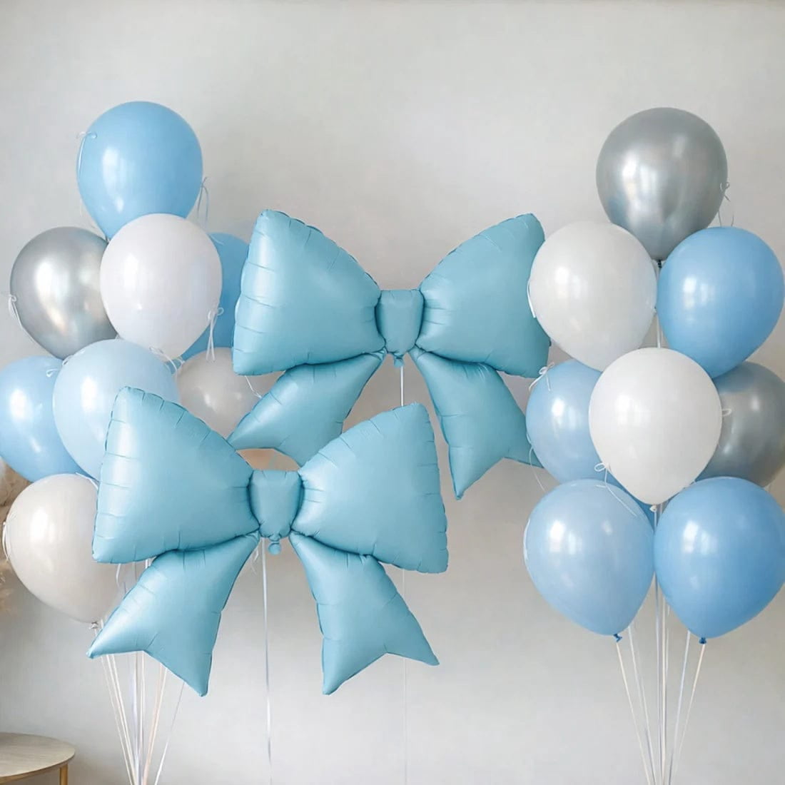 10 Blue 29x27 in Matte Giant Bow Mylar Foil Balloons Wedding Party Event Decorations