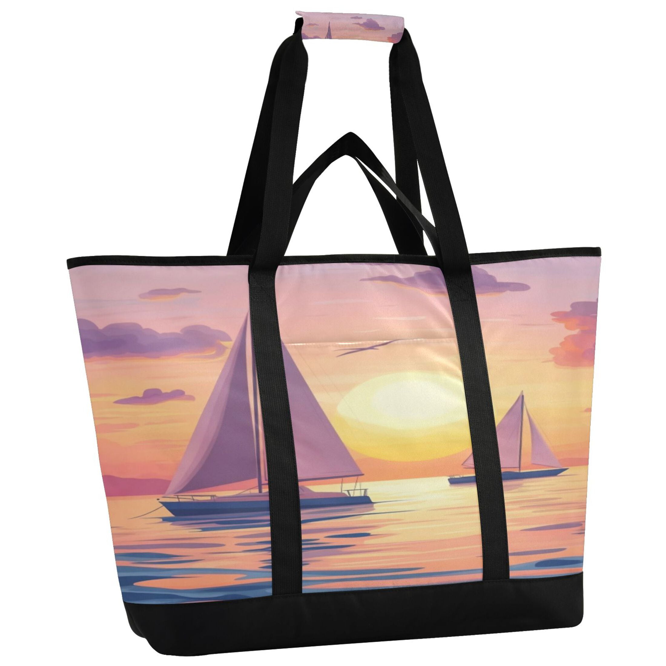 Large Hand-held Ice Pack Picnic Bag Insulation and Refrigeration Suitable for Shopping Picnics and Camping Boat Sunset