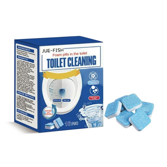 16pc Automatic Bleach Toilet Bowl Tank Cleaner Tablets Toilet Cleaner Flush Cleaner Cleaning Deodorant Tablet Clean Tool，Kitchen, Laundry, Toilet Universal