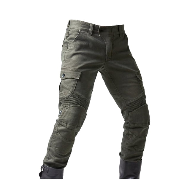 Sonducket Pantalones de motocicleta Protección duradera y elegante Jean de montar Pantalones vaqueros protectores Transpirable Seguro Cómodo Prendas para la parte inferior del cuerpo JES-26 Verde L