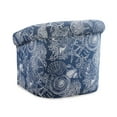 thumbnail image 6 of Grandee Club Chair with Swivel, Ocean Blue and White Coastal Pattern, 6 of 8