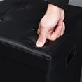 thumbnail image 3 of SONGMICS Folding Storage Ottoman with Hole Handles 15", Faux Leather, Black, 3 of 7