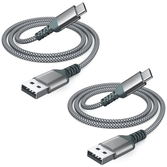 TianQiW USB to USB C Cable 6.5FT 2Pack, Fast Charging Type C Cord Compatible with iPhone 16 15 Pro Max iPad Samsung Galaxy and USB-C Devices