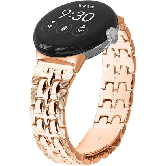 REQO Compatible with Google Pixel Watch 2 Band 2023, Adjustable Stainless steel metal Strap Casual Wristband Compatible with Google Pixel Watch Band for Women Men