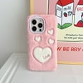 thumbnail image 2 of Nalacover Cute Case for iPhone 14 Pro Max 6.7" - Kawaii Heart Pattern Soft Plush Fluffy Winter Warm Phone Case for iPhone 14 Pro Max, Hybrid Shockproof Non-Slip Anti-Scratches Cover, Pink, 2 of 8