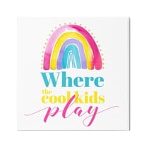 Stupell Industries Cool Kids Play Phrase Inspirational Painting Gallery Wrapped Canvas Print Wall Art, 24 x 24