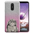 thumbnail image 1 of FINCIBO Pink Gradient Glitter Case, Sparkle Bling TPU Cover for LG Stylo 4 Q710 6.2" 2018, Floppy Ears Grey Bunny Rabbit, 1 of 3