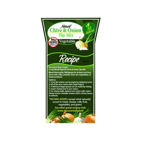 (Price/EA)Bulk Foods 278113 Natural Chive & Onion Dip Mix