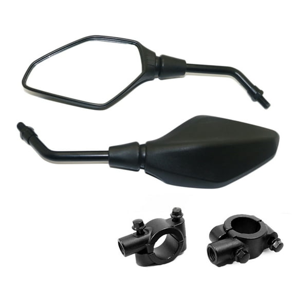 Motorcycle Rear View Side Glass 7/8" HandleBar Mount Clamps Wide Rear View Glass for Scooters ATV