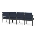 thumbnail image 5 of Lesro Lenox Steel Polyurethane 4-Seat Waiting Room Guest Reception Chair in Charcoal/Blue, 5 of 5