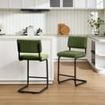 thumbnail image 2 of Zesthouse 24" Counter Stools Set of 2, Velvet Tufted Counter Height Chairs with Back and Metal Legs, Mid Century Modern Bar Stools for Kitchen Island, Green, 2 of 9