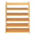 Zimtown 6 Tiers Natural Bamboo Wood Shoe Shelf Shoe Rack Shoe Storage