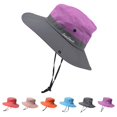 thumbnail image 3 of Sombrero de pesca con protección UV UPF 50 +, sombrero para el sol, Cubo de verano para hombres y mujeres, ala ancha grande, sombreros Bob para senderismo al aire libre con correa de cadena, 3 of 4