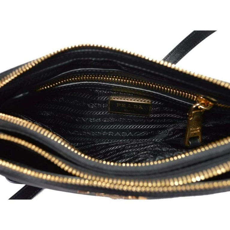 New Prada Logo Tessuto Nylon Soft Calf Trim Black Crossbody New Prada Logo Tessuto Nylon Soft Calf Trim Black Crossbody