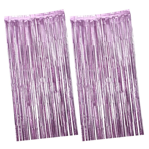 2 Pcs Foil Fringe Curtain Party Decorations, Photo Booth Backdrop, Birthday, Wedding, Event, Festival, Metallic