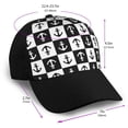 thumbnail image 2 of Naloa Nautical Anchors1 Adult adjustable Print Baseball Hat, Patchwork curved brim baseball capfor Men and Women, One Size, 2 of 5