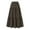 Brown, variant on Fgnfyis Women's Spring Summer Casual High Waist Linen Solid Pleated Loose Swing Half Length Skirt Flowy Midi Skirt Black XXXL