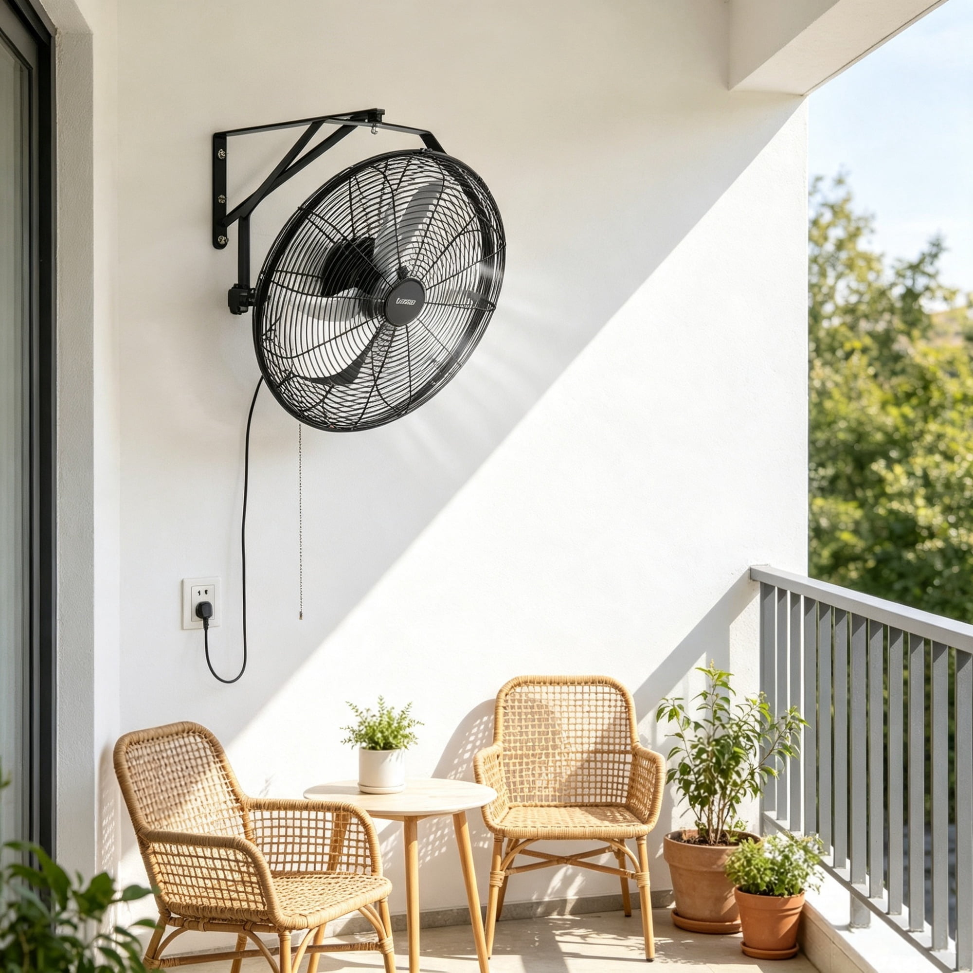 18" Wall Mount Fan, 3-Speed with Adjustable Rotation, Long Airflow Reach, for Industrial & Commercial Use