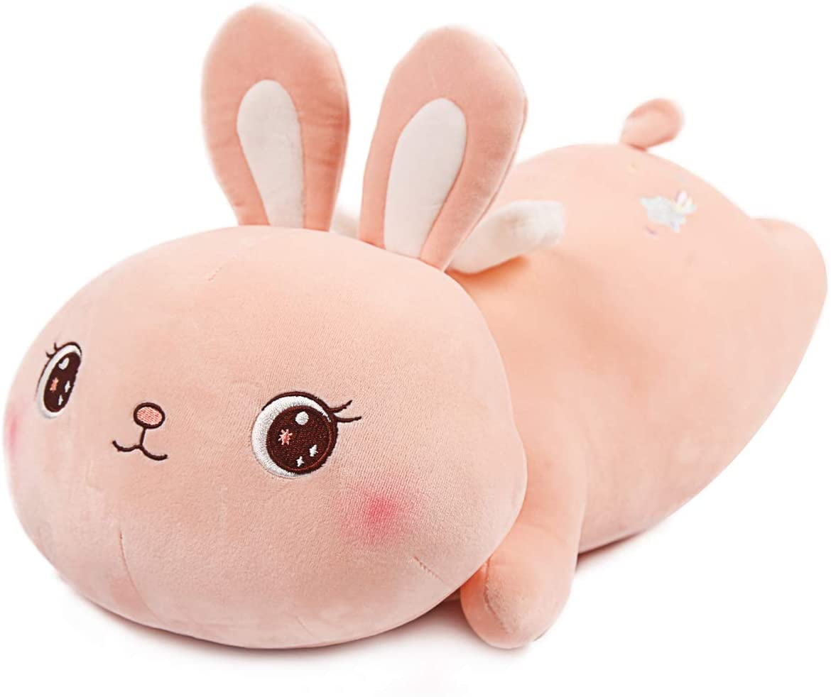 ARELUX 21.7 Pink Bunny Plush Stuffed Animal Pillow,Soft Hugging