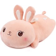 ARELUX 21.7" Pink Bunny Plush Stuffed Animal Pillow,Soft Hugging Pillow Bunny Plush Toys,Cute Rabbit Doll Throw Pillow with Wings,Gifts for Birthday, Valentine, Christmas