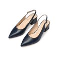 thumbnail image 3 of Zhabtuc Fashion Pointed Toe Slingback Heels Block Wedge Shoes Prom Party Shoes Navy Blue Size 7, 3 of 7