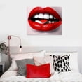 thumbnail image 4 of Nawypu Artsbay Canvas Wall Art Sexy Red Lip Fashion Woman Painting Picture Poster Print Lip with Lipstic Artwork Modern Home Bedroom Girl Room Bar Decor Gallery Wrap Stretched Ready to Hang, 4 of 4
