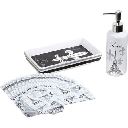 Luxury Home Paris 20 Piece Guest Bathroom Accessory Set Luxury Home Paris 20 Piece Guest Bathroom Accessory Set
