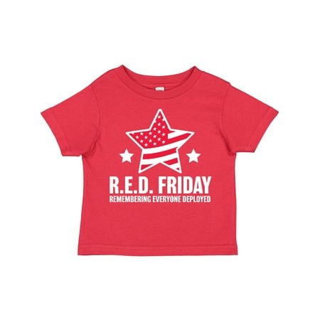 

Inktastic Red Friday Remembering Everyone Deployed with Red American Flag Gift Toddler Boy or Toddler Girl T-Shirt