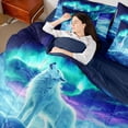 thumbnail image 4 of jejeloiu Safari Animal Wolf 7-Piece Twin Bedding Sets,Galaxy Starry Sky Bedding Comforter Set For Boys Kids Reversible, 4 of 8