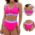 thumbnail image 3 of Bigersell Womens Tankinis Sets with Boy Shorts, Striped Print Two Piece Swimsuits, Soft Cut Padded Tankinis Bathing Suits Swimwear 2 Piece Bikini Sets Pinky XL, 3 of 6