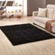 thumbnail image 3 of Alfombra de felpa para interiores, ideal para niños y niñas, para sala de estar, decoración del hogar, alfombra de suelo - Pelo largo negro, 3 of 5