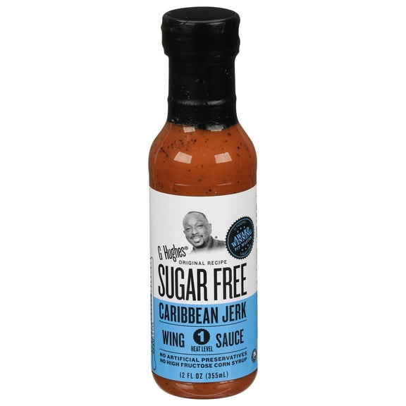 G Hughes Sugar Free Caribbean Jerk Wing Sauce, 12 fl oz