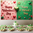thumbnail image 3 of Valentine's St. Patrick's Day Holiday Celebration Backdrop Banner Decorative Background Party Event Festive Theme Display Décor Two Sided Design, 3 of 5