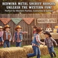 thumbnail image 2 of Metal Sheriff Badges - (Pack of 24) Silver Star Name Badges with Stickers for Personalized Names, Western Cowboy Dress Up Deputy's Badge Toys for Kids Birthday Party Favors, Giveaways & More, 2 of 7